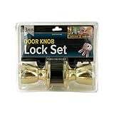 Bulk Buys ol400ロックドアノブセットwith 3キー、真鍮仕上げ