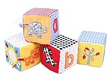ルバSanビルディングブロック新しいベビーブロック玩具ソフト再生キューブ布Plush早期教育玩具カラフルなBaby Rattlesセット4pcs