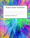 Graph Paper Notebook 150 Pages Size 8.5 X 11 Tie Dye