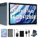 タブレット2024新登場Android14タブレット10インチWiFiモデル 14GB+128GB+1TB拡張 4G LTE通話+5G/2.4G WIFI アンドロイドタブレット8コアCPU T606 8000mAhバッテリー+BT5.0+1280*800 IPS/13MP+8MPカメラ GMS/PSE認証済/オンライン授業/子供用2in1タブレットキーボード/マウス/保護ケース/フィルム/ブルー