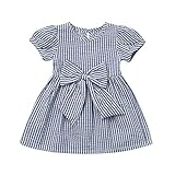 (プタス)Putars ベビー服 子供服 ワンピース 女の子 蝶結び ボーダー柄 二色 可愛い 記念日 プレゼント 6-24ヶ月