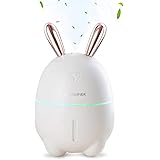 YUEFAN 加湿器 卓上除菌 アロマ 2019最新 超音波式 加湿器 除菌 車用加湿器 8時間連続加湿 七色LEDライト ペットボトル 小型 空気浄化機 空焚き防止 部屋 車載 オフィス 乾燥/花粉症対策 300ML うさぎ 加湿器
