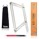 角度定規angleizerテンプレートtool-upgradedステンレススチールマルチ測定ツールfor Handymen、Carpenters、職人による、tilers and diyers-gre