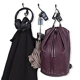 玄関オーガナイザー個々の壁フックコートラックスチールブラック5インチのセット3