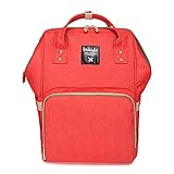 多機能 マザーズバッグ リュック アネロ 人気 防水 超大容量 軽量 レジャー マザーズバッグ バック ハンドバッグ アウトドア リュッ帆布クサック ジム 車載 旅行 収納鞄 リュック バッグ (レッ