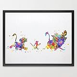 Dignovel Studios 11X14 The Lion King Simba Timon Pumbaa Watercolor Art Print New Baby Gift Baby Show