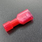 22-18ゲージ完全絶縁1/4 "女性スペード圧着コネクタ端子(数量100)