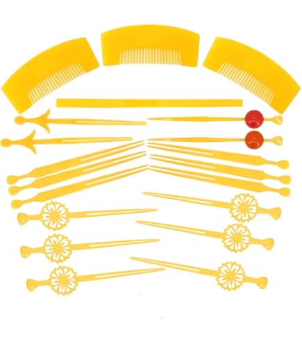 Amazon.co.jp: 花魁 ウィッグ 髷 ライトブラウン ヘアピース 髪飾り