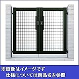 YKK ap　シンプレオ門扉M1型　両開き　門柱仕様　08-12　HME-M1 『メッシュデザイン』 　カームブラック