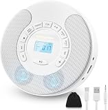 ポータブルcdプレーヤー ステレオ・デュアルスピーカー bluetooth 語学学習リピート機能 A-Bリピート 倍速再生 ヘッドフォンジャック USB/AUX対応 ホワイト