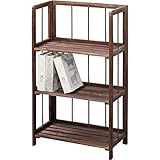収納棚(フォールディングシェルフ3L) 木製 3段 幅50cm LFS-363BR ブラウン