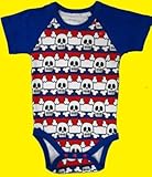 ボーダードクロ：半袖ロンパース　70ｃｍ　カバーオール