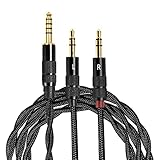 3APLUS HD4 ヘッドホン交換ケーブル 4.4MM バランスプラグ ヘッドホンリケーブル 8芯 銀メッキ単結晶銅 アップグレードケーブル 1.5ｍの長さ SON-Y MDR-系/FIO-Q5S-AM3E / FIO-M11-B/DENON AH-D9200 / AH-D7200 / AH-D7100等に適合 4.4mm(5極)⇔3.5mm(3極)*2