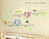 ALUP- クリエイティブハート型木製パネル壁掛け/本棚/フローティングシェルフ/プラントスタンド/フラワーラック、テレビの背景装飾フレームリビングルーム壁掛け ( 色 : #2 )