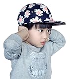 (トヨベイ)Toyobuy 可愛い 野球帽 ベースボールキャップ カジュアル キャップ 子供 大人用 帽子 親子 キャップ 花柄 日よけ 春 夏 アウトドア（ネイビー・46cm）