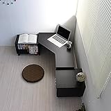 【予約販売5月下旬入荷】ロータイプ コーナー パソコンデスク 3点セット 座卓 ダークブラウン CPB005DBR