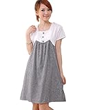 （ガオルイ）Gaorui マタニティ服　妊婦服　ショートスリーブ　シャツマタニティ　Plaid Dress 　格子縞ドレス　ツーピース　二色