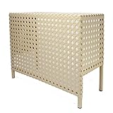 LEON (レオン) エアコン 室外機カバー おしゃれ 新世代ラタン 耐UV性 耐候性 耐衝撃性 ウィート（ベージュ） 大型 日よけ 遮熱