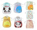 HBF 食事用スタイ・エプロン ポケット付き 防水 食べこぼし 洗濯機でも洗える ベビー キッズ 赤ちゃん 男の子 女の子 お食事エプロン 7枚セット