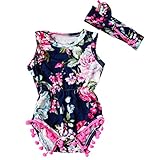 Gotd 新生児 幼児 ベビー女の子用 ロンパース ジャンプスーツ ボディスーツ 服装 服 24 Months ブルー