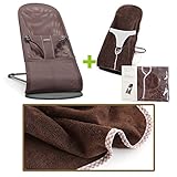 【今治タオルブランケットセットBR】babybjorn（ベビービョルン）バウンサー Bliss Air ココア（バウンサーカバーブラウンチェック）