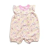 baby ampersand うさぎと花柄ロンパス　ピンク　60cm