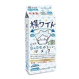 【ビホウ 安心・安全な日本製 使い捨て不織布マスク ゆったり大きめサイズ 耳が痛くならない平ゴム・ソフト生地仕様 花粉・ウイルス・飛沫防止】横ワイドまっ白なやさしいマスク（個包装）30枚入り×6個