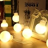 SimonJp イルミネーションライト ストリングライト LED 6m 電球数40 電池式 電球型　ワイヤーライト クリスマス パーティー 結婚式 誕生日　飾りライト スター　電飾　室内室外　防水　ウ