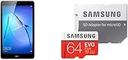 【セット買い】HUAWEI T3 8 8.0インチ SIMフリー タブレットLTEモデル 16GB RAM2GB/ROM16GB  & Samsung microSDカード64GB EVOPlus Class10 UHS-I U3対応 Ninten