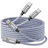 etguuds 100W USB C ケーブル【長い/2.5m 2本】5A超急速充電専用 タイプC to C ケーブル 高耐久 Type-C機器に対応