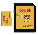 Kodak 64GB クラス10 UHS-I U1 MicroSDXCカード アダプター付き 書き込み速度10倍
