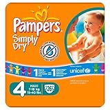 Pampers Simply Dry Size 4 Carry Pack 26 Nappies Per Pack x Case of 4 by BabyProducts