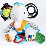 【Ani Mam Kids】音がなる 動物 お友達 ぬいぐるみ ベビー 子供 キッズ 知育 おもちゃ 遊具 (ゾウさん)