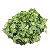LuxBene(TM)ナチュラル人気のホームインテリアグリーン植物アイビーの葉造花のプラスチックガーランドつるの＃76798