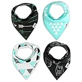 Yosoo 4PCS ベビーよだれかけ ベビービブ 三角 サイズ調整可能 綿 強い吸水力 柔らかい 通気性
