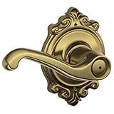 Schlage f40-fla-brk FlairプライバシードアレバーSet with Decorative Brookshireトリム、アンティーク真鍮