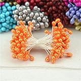 800pcs 5 mm Mini Pearl Stamen人工花ウェディングデコレーションDIY Pompomスクラップブック装飾花輪フェイク花 One Size オレンジ SEDFGJ3272089