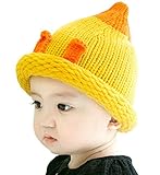 YY-Shop ベビー帽子 ニット帽子 男の子 女の子 新生児 秋冬 ニット キッズ帽子 キャップ かわいい 子供 防寒 ハット 出産祝い 防風 ウサギ 耳付き（0~2歳） (5イエロー)