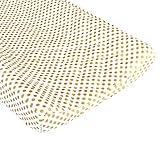 Metallic Gold Dots Quilted Changing Pad Cover - Fits Standard Contoured Changing Pads by Bold Beddin