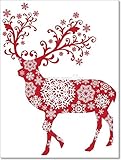 クリスマス鹿、ベクトル用紙印刷壁アート 32in. x 24in.