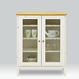 カントリー風 木製 70cm幅キャビネット ホワイトウォッシュ 完成品
