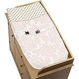 Sweet Jojo Designs Baby Changing Pad Cover for Blush Pink Gold and White Amelia Collection [並行輸入品]