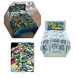 Teenage Mutant Ninja Turtles Kids and Toddlers 5 Pc Twin Bedding Set with Classic Reversible Comfort