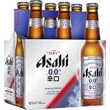 Asahi Super Dry 0.0 Non Alcoholic (Pack of 6) 11.2oz Bottles 330 ML Zero Alcohol Beer Premium Japanese Beer Beverage