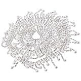 1 ヤード ラインストーン リボン タッセル チェーン ホワイト パール スタイル ラインストーン フリンジ トリム 1.5 インチ長さのタッセル トリム 縫製衣類用 ウェディング 帽子 ネックレス DIY クラフト デコレーション