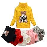 VIFUUR キッズベアタートルネックセーター男の子ガールズニットセータークリスマス イエロー 120 CM