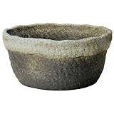 信楽焼　信楽BEST SELECTION　水鉢　窯肌ひねり小判めだか鉢　13号　全高20cm×幅42cm×奥行33cm