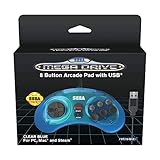 レトロビット SEGA USB メガドライブ 8ボタンコントローラー クリアブルー (RET00126)