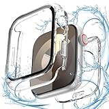 【360度防水設計】 CAERMA for アップルウォッチ カバー Series 11/10/9/8/7/SE3/SE2/SE/6/5/4 41mm 超薄型 for Apple Watch カバー 2in1防水 PC素材 硬度9H強化ガラス 高透過率 指紋防止 耐衝撃 全面保護 for Apple Watch ケース クリア