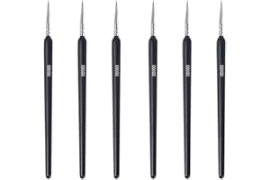 MINBOOT 面相筆 極細 水彩筆 絵の具 筆 プラモデル 筆 6本セット 絵筆 習字 油絵 アクリル絵の具 細筆 水彩画 塗装 アクリル 超極細の00000